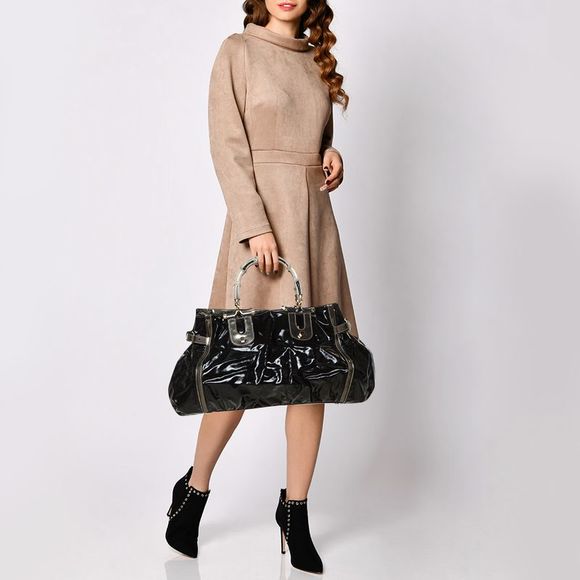 Gucci Black Coated Canvas and Leather Dialux Pop Bamboo Satchel - Picture 2 of 4